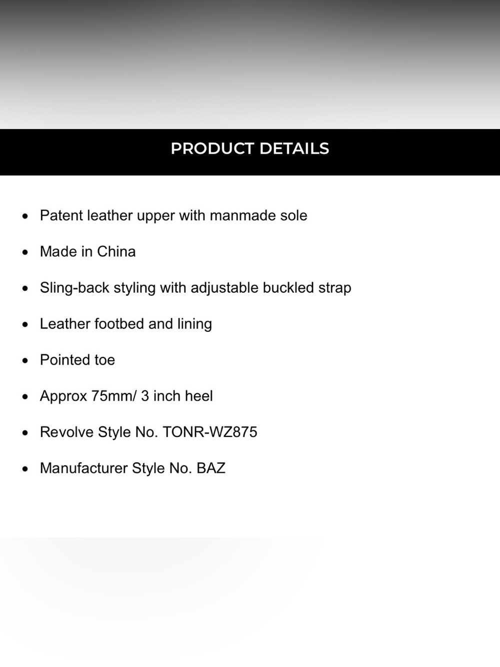Tony Bianco Baz Sling Back in Black Hi Shine - Picture 7 of 7